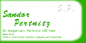 sandor pertnitz business card